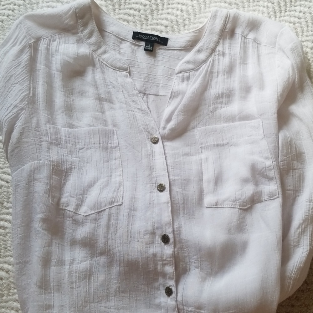 Sheer button down blouse